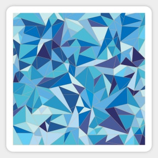 Blue Geometric Crystal Pattern Sticker